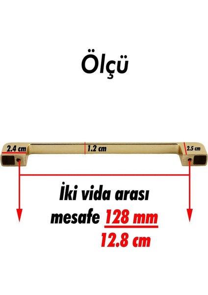 10 Adet Sare Kulp Mobilya Mutfak Dolabı Çekmece Dolap Kulp Kapak Kulpu Kulbu Gold Altın 128 mm Metal