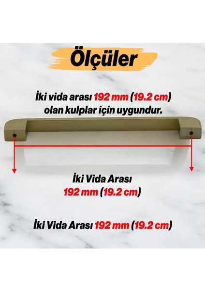 Bena (192 mm - 19.2 Cm) Mat Gold Metal Mobilya Mutfak Çekmece Dolap Dolabı Kulbu Kulpu Kulpları. modelleri