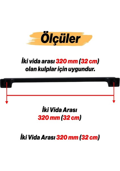 Nediz (320 mm - 32 Cm) Mat Siyah Metal Mobilya Mutfak Çekmece Dolap Dolabı Kulbu Kulpu Kulpları. fırsatları