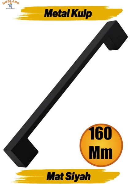 As Köprü (160 mm - 16 Cm) Mat Siyah Metal Mobilya Mutfak Çekmece Dolap Dolabı Kulbu Kulpu Kulpları.