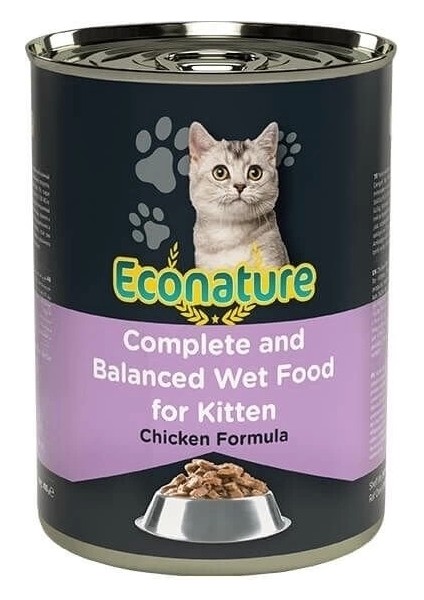 Econature Kitten Tavuklu Yavru Konserve Kedi Maması 400 gr