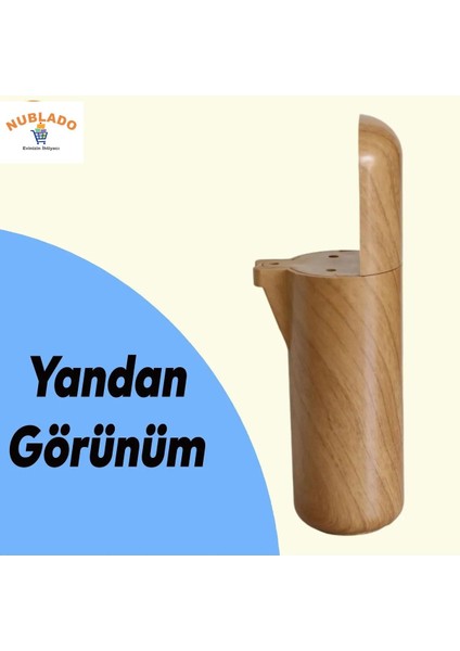 Nowis Bohem Mobilya Kanepe Tv Ünitesi Koltuk Ayağı Baza Ayakları Ahşap Ceviz Desenli 12 cm 8 Adet.