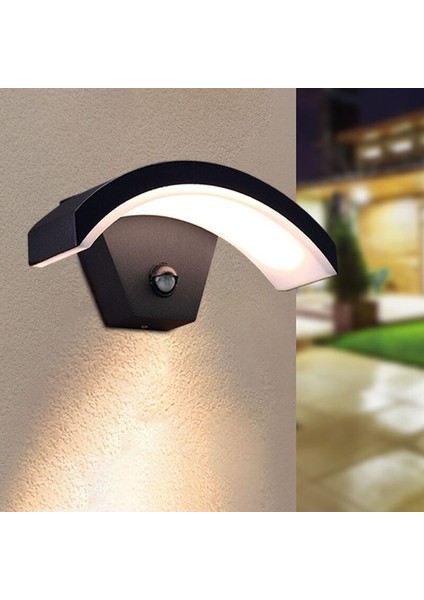 Elektrikle Çalışır, Sensörlü 24 Watt Iç ve Dış Mekan LED Duvar Aplik 3000K G. Işığı LED Armatür