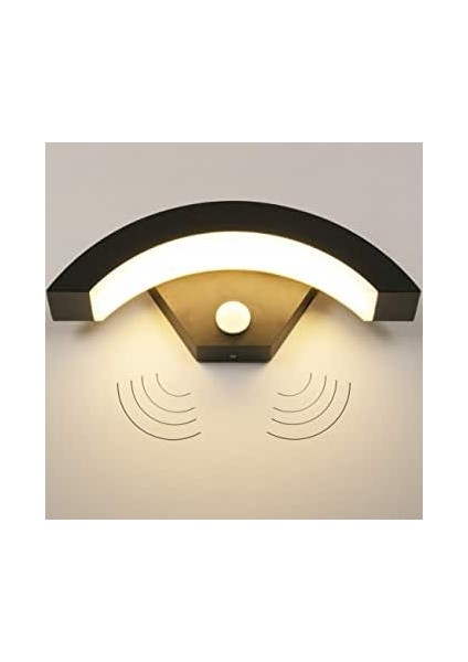 Elektrikle Çalışır, Sensörlü 24 Watt Iç ve Dış Mekan LED Duvar Aplik 3000K G. Işığı LED Armatür