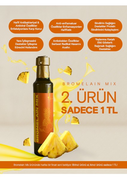 Bromelain Mix Plus Ananas İçeren Detox (Bitkisel, Vegan, Katkısız) fiyatları