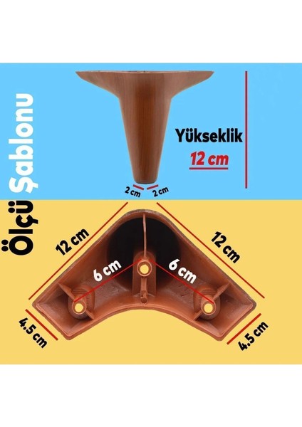 Aspen Lüks Mobilya Kanepe Koltuk Tv Ünitesi Baza Yükseltici Ayağı Ayakları 12 cm Ahşap Desenli Ayak.