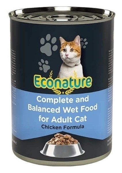 Econature Adult Tavuklu Yetişkin Konserve Kedi Maması 400 gr