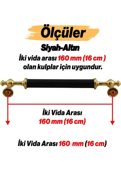 Nevis (160 mm - 16 Cm) Siyah Gold Metal Mobilya Mutfak Çekmece Dolap Dolabı Kulbu Kulpu Kulpları. fırsatları