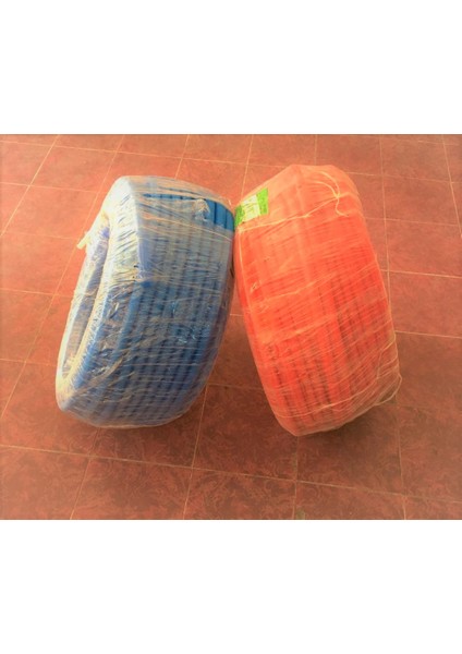 16 mm Kılıflı Pex Boru (Mavi+ Kırmızı) 100 mt + Köşe Düzeltici Ayak 20 Adet