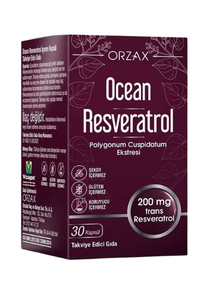 Ocean Resveratrol 200 mg 30 Kapsül