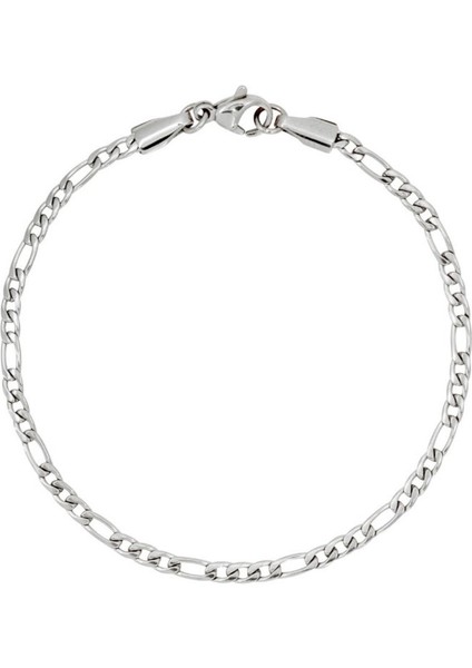 Paslanmaz Çelik 4mm Figaro Spor Model Erkek Zincir Bileklik ECK55B