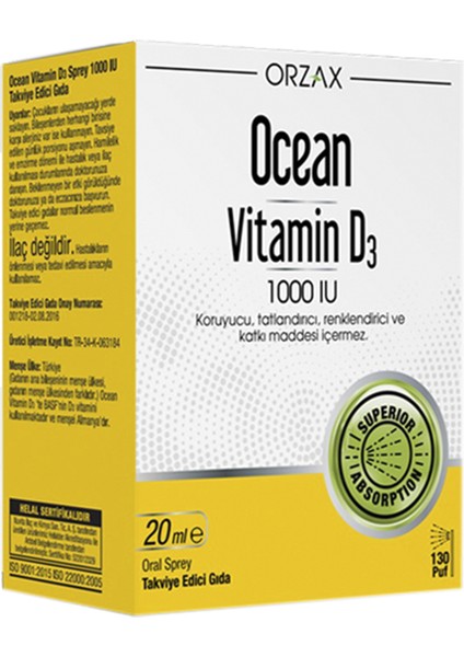 Ocean Vitamin D3 1000 lU Sprey 20 ml