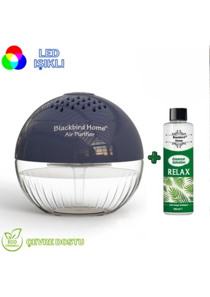 Işıklı Hava Temizleyici Küre Antrasit + 150 ml Relax Küre Solüsyonu