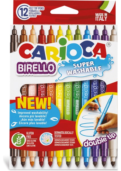 Birello Jumbo Süper Yıkanabilir Çift Uçlu Keçeli Boya Kalemi