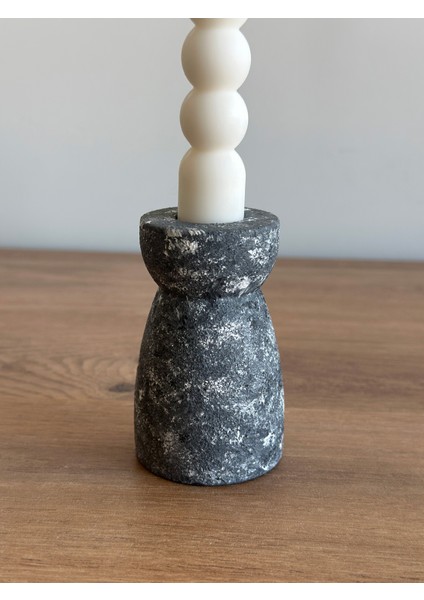 Moonlight Grey Elaria 2'li Dekoratif Şamdan, Mumluk