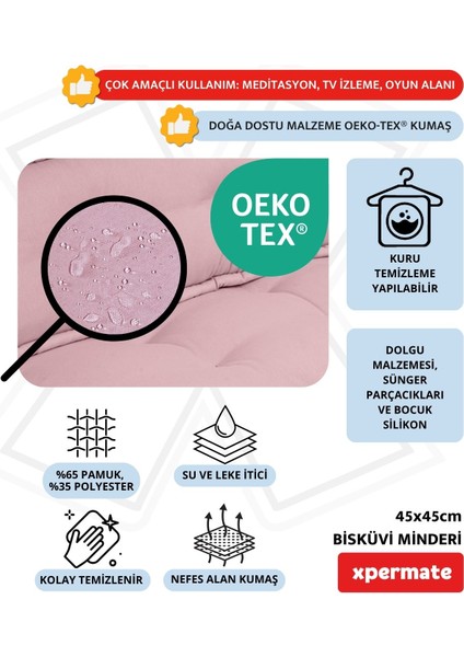 Bisküvi Minder Petek Önü Palet Üstü Minderi Fransız Minder Bank Ve Bahçe Minderi 45x45x14 Cm Pembe