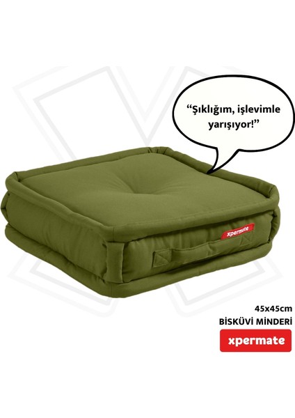 Bisküvi Minder Petek Önü Palet Üstü Minderi Fransız Minder Bank Ve Bahçe Minderi 45x45x14 Cm Yeşil