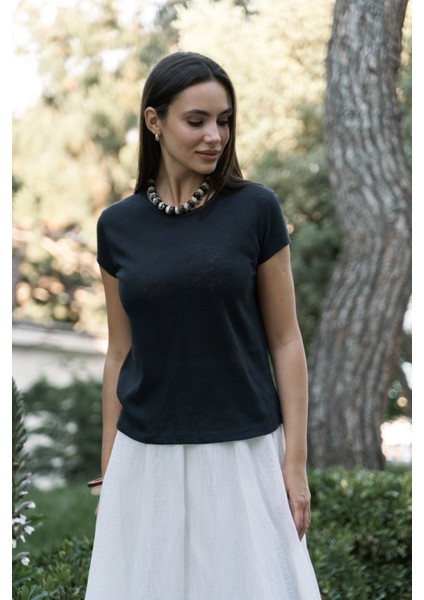 Suva Kısa Kol Siyah T-Shirt