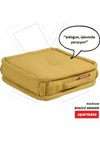 Bisküvi Minder Petek Önü Palet Üstü Minderi Fransız Minder Bank Ve Bahçe Minderi 45x45x14 Cm Hardal