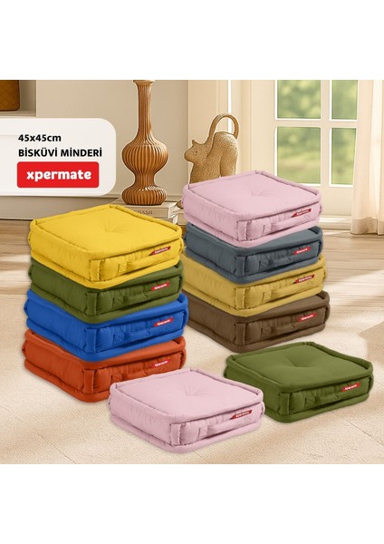 Bisküvi Minder Petek Önü Palet Üstü Minderi Fransız Minder Bank Ve Bahçe Minderi 45x45x14 Cm Hardal