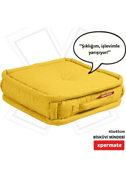 Bisküvi Minder Petek Önü Palet Üstü Minderi Fransız Minder Bank Ve Bahçe Minderi 45x45x14 Cm Sarı