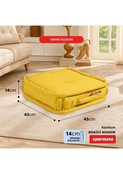 Bisküvi Minder Petek Önü Palet Üstü Minderi Fransız Minder Bank Ve Bahçe Minderi 45x45x14 Cm Sarı fiyatları
