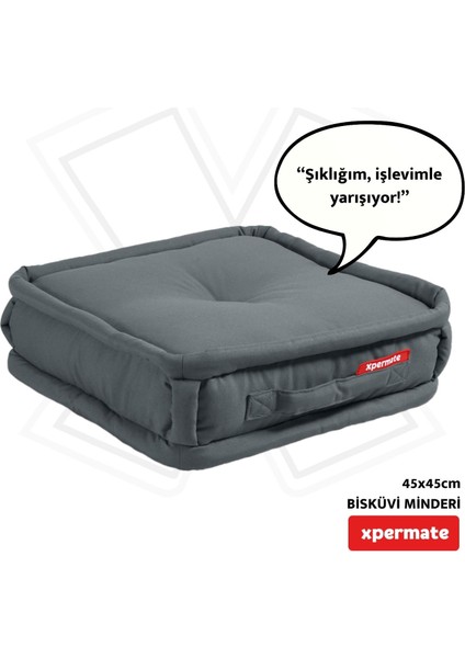 Bisküvi Minder Petek Önü Palet Üstü Minderi Fransız Minder Bank Ve Bahçe Minderi 45x45x14 Cm Antrasit