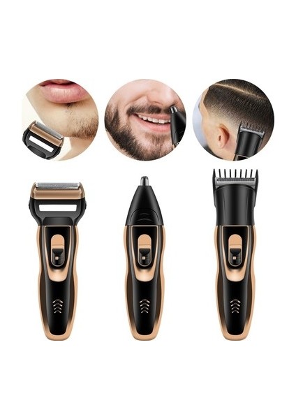 Üç Başlıklı Tıraş Makinesi Erkek Saç Sakal Bakım Seti (4767) - FKU3912-3501