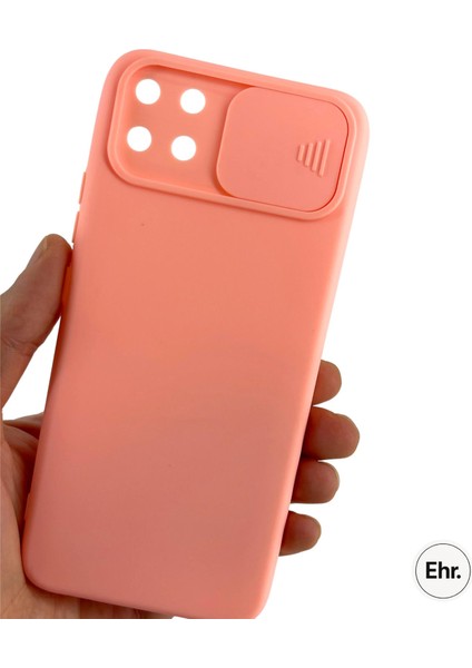 Realme C11 Uyumlu Kamera Sürgülü Mat Silikon Kılıf modelleri