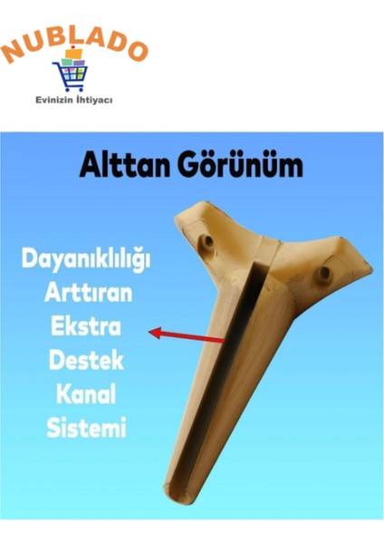 Aspen Lüks Mobilya Kanepe Koltuk Tv Ünitesi Konsol Yükseltici Ayağı Ayakları 20 cm Ahşap Desenli