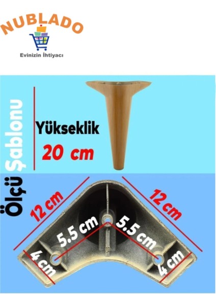 Aspen Lüks Mobilya Kanepe Koltuk Tv Ünitesi Konsol Yükseltici Ayağı Ayakları 20 cm Ahşap Desenli