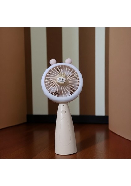 USB Taşınabilir Vantilatör Mini Fan Işıklı 3 Kademeli Capybara El Vantilatörü
