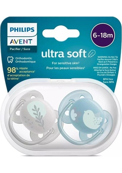 Nessiworld Philips Avent Ultra Yumuşak Emzik 6-18 Ay Erkek