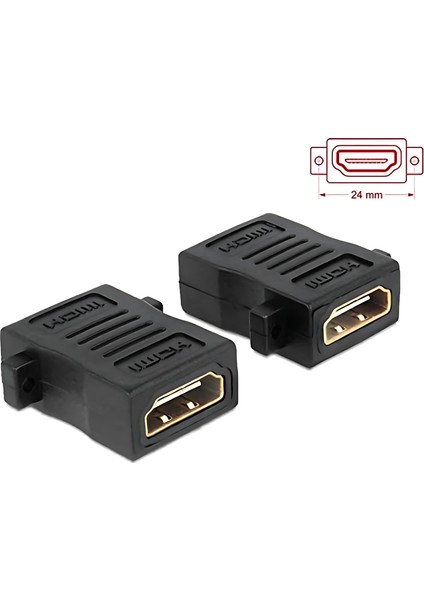 Panel Tipi Vidalı HDMI Dişi Dişi Uzatma Adaptörü - 4K Destekli Altın Uçlu