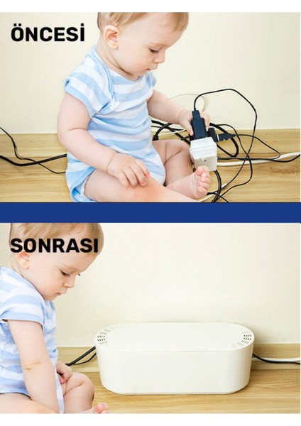 Mcblue Antrasit Kablo Düzenleyici Çoklu Priz Kutusu