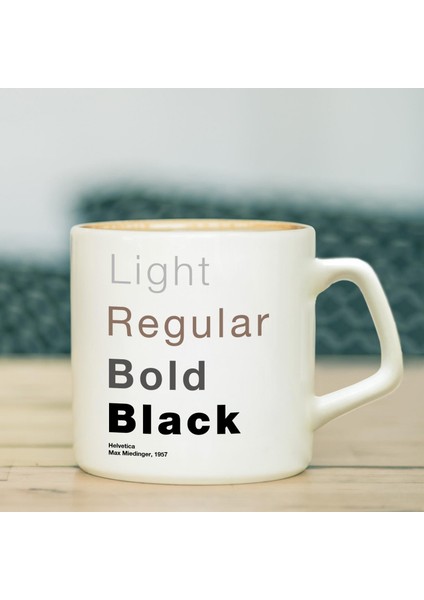 Grafiker Tasarımlı Helvetica Kupa 7,5cm modelleri
