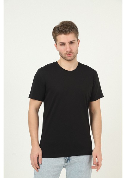 Siyah Beyaz Lacivert Gri Taş Regular Fit %100 Pamuklu Basic Erkek Tişört 5 Li Paket modelleri