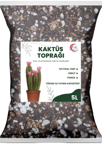 Kaktüs Toprağı 5 Lt - Böcek Yapmayan, Ts1 Torf & Pomza Karışımı