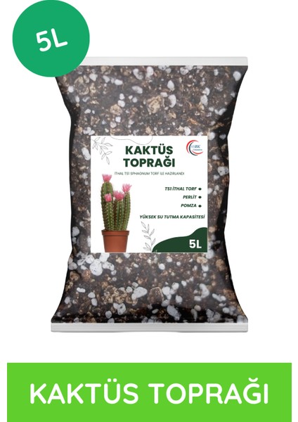 Kaktüs Toprağı 5 Lt - Böcek Yapmayan, Ts1 Torf & Pomza Karışımı