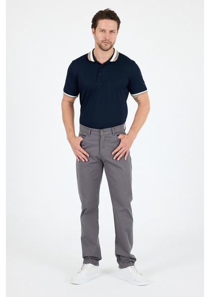 Erkek Regular Fit Gabardin %98 Pamuk %2 Elastan Rahat Günlük Klasik Düz Kesim Pantolon 1162