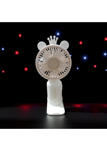 Vantilatör USB Şarjlı Taşınabilir Mini Fan Işıklı Sarı 2 Kademeli El Vantilatörü