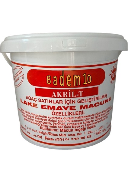 Lake Emaye Macunu Akril Tahta Ahşap Sunta Mdf Yonga Kontrplak Duralit Dolgu Tamir Macunu Beyaz 3 kg