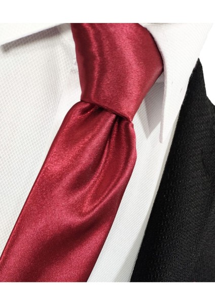Bordo Renk Saten Kravat Mendil Seti fiyatları
