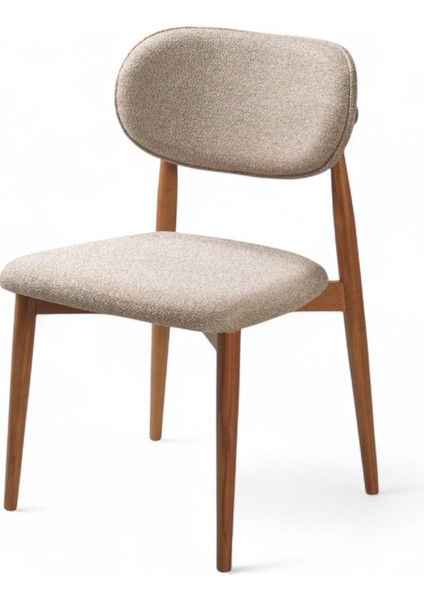 Parma Sandalye - Mense Kapuçino Kumaş - Ahşap Iskelet - Mutfak Sandalyesi - Salon Sandalyesi