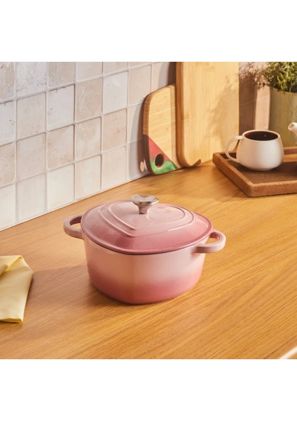 Love Demir Döküm Emayeli Tencere Pink 1,9 Lt