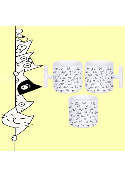 Sayko Erkek Pipi P*nis Full Baskılı Tasarım Baskılı Beyaz T Sap Kupa Bardak