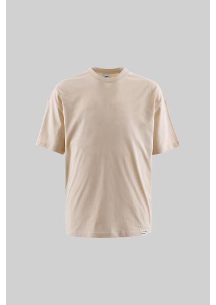 Erkek Basic Super Pamuklu Oversize Tereyağı Tişört