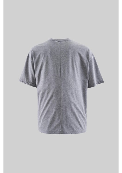 Erkek Basic Super Pamuklu Oversize Gri Melanj Tişört fiyatları