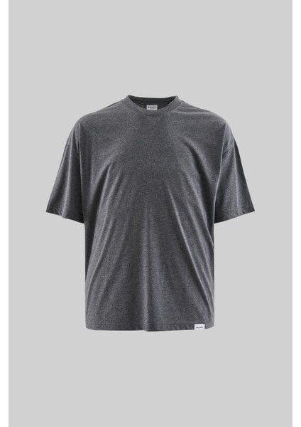 Erkek Basic Super Pamuklu Oversize Füme Tişört