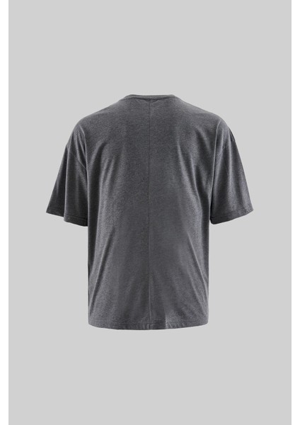 Erkek Basic Super Pamuklu Oversize Füme Tişört
